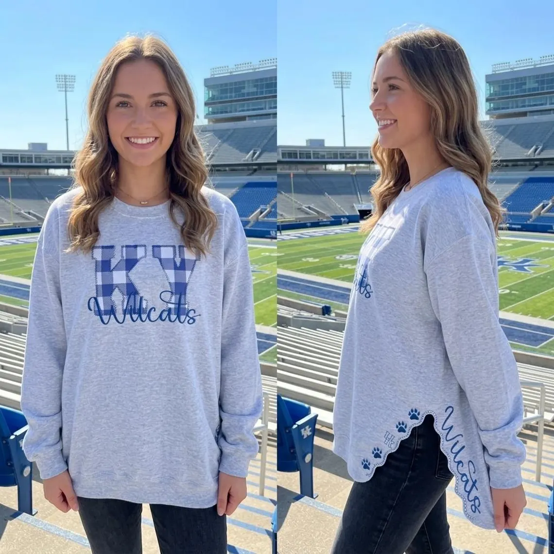 Custom Embroidered Game Day School Team Spirit Sweatshirt, Personalized Mascot Embroidered Crewneck