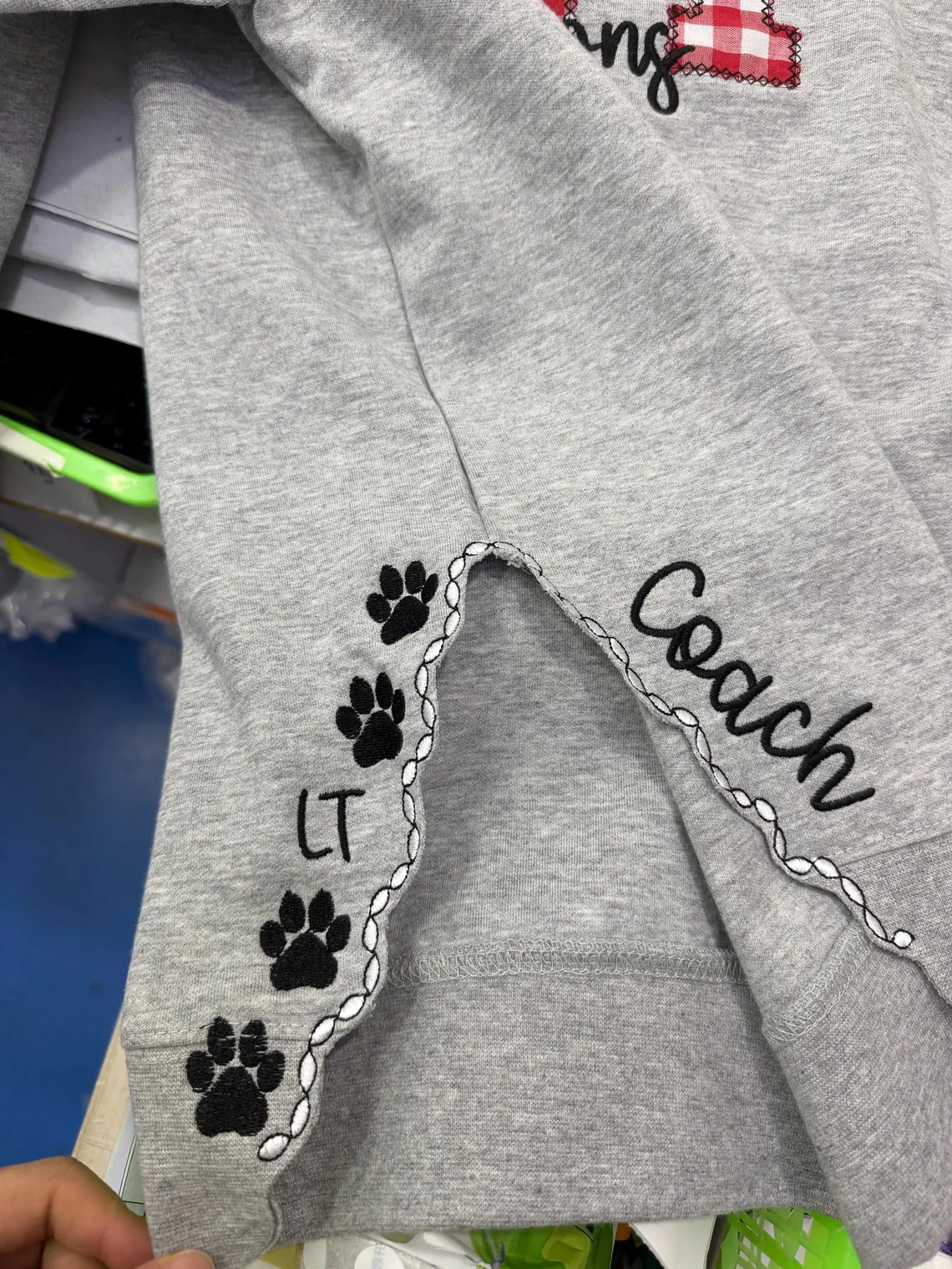 Custom Embroidered Game Day School Team Spirit Sweatshirt, Personalized Mascot Embroidered Crewneck