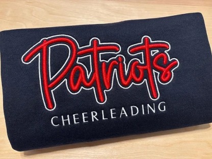 Custom 3D PUFF Embroidery Team Sweatshirt, School Spirit Wear, School Mascot