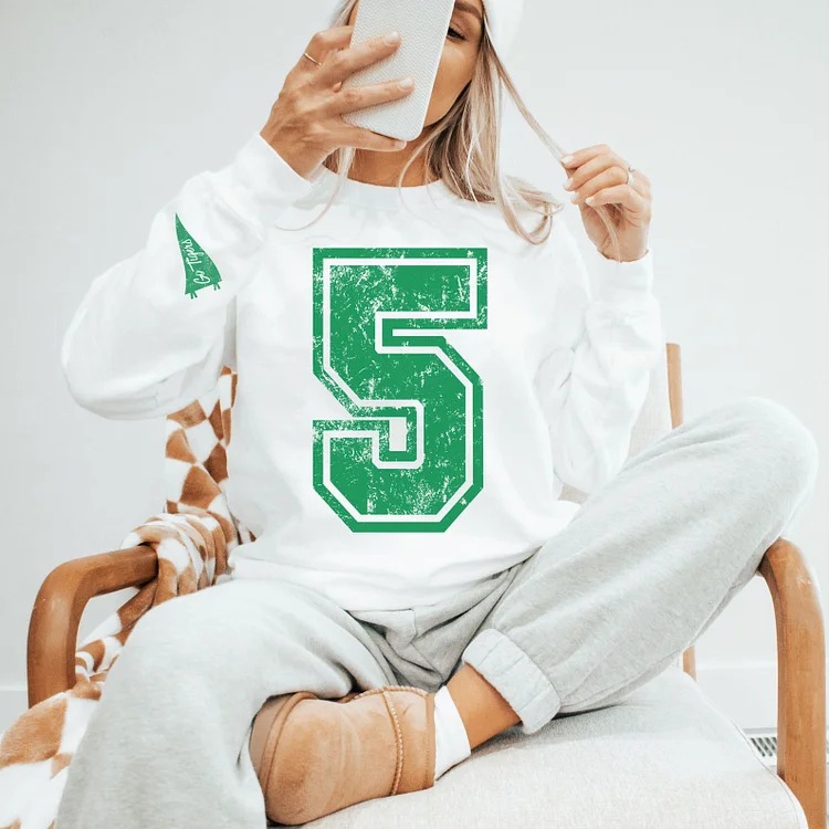 Custom Varsity Letter Sweatshirt - Distressed Giant Number/Letter Sweatshirt 