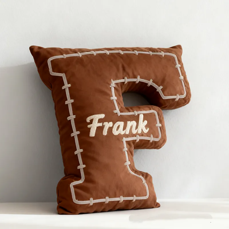 Custom Football Letter Shaped Pillow Perfect Gift For Sports Enthusiasts
