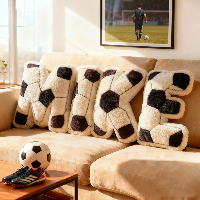 Custom Football Themed Initials Pillow The Perfect Christmas Gift For Football Fans