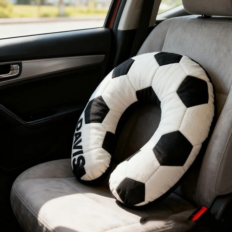 Custom Soccer U-Shaped Pillow With Custom Name For Soccer Fans