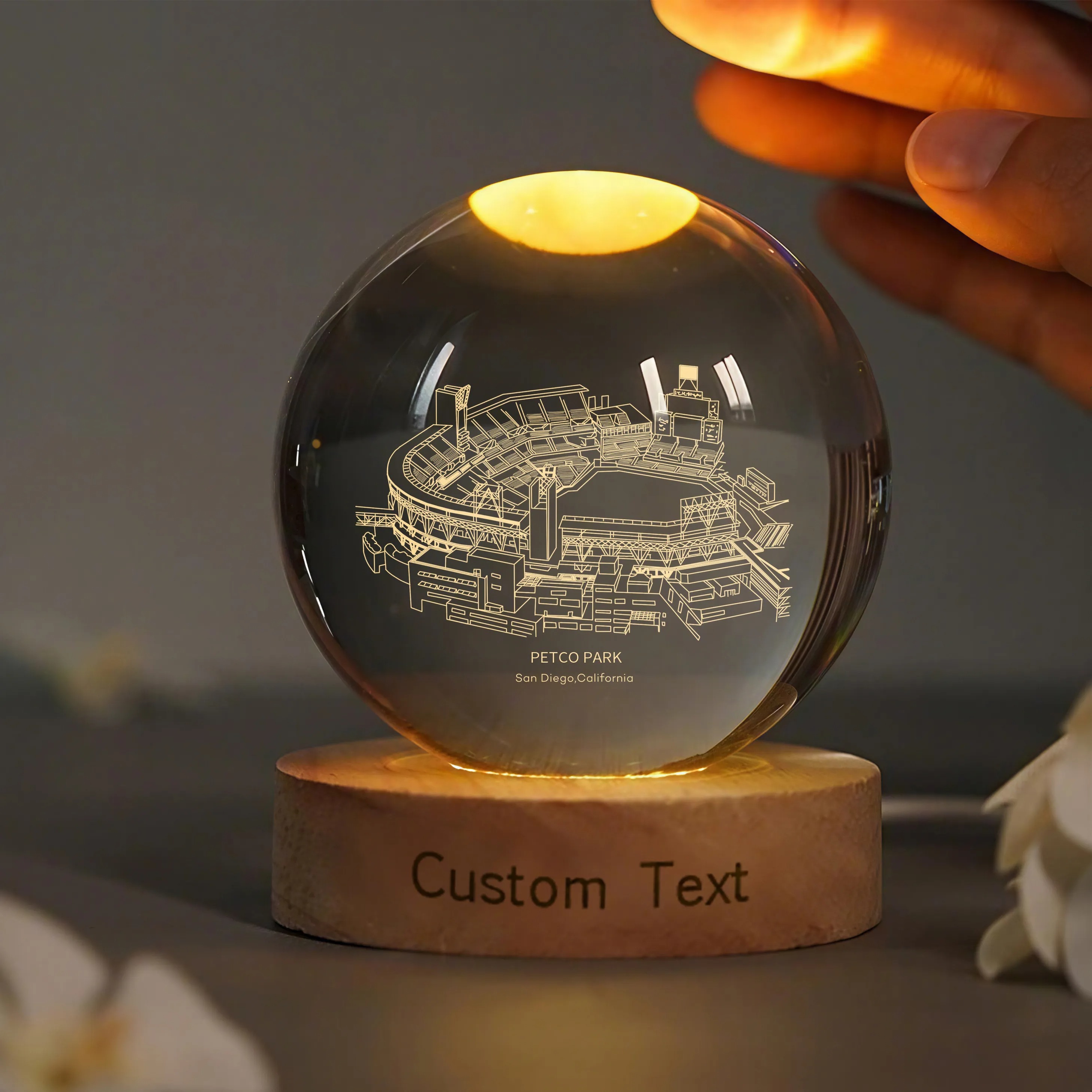 Petco Park 3D Spherical Crystal Ball Lamp
