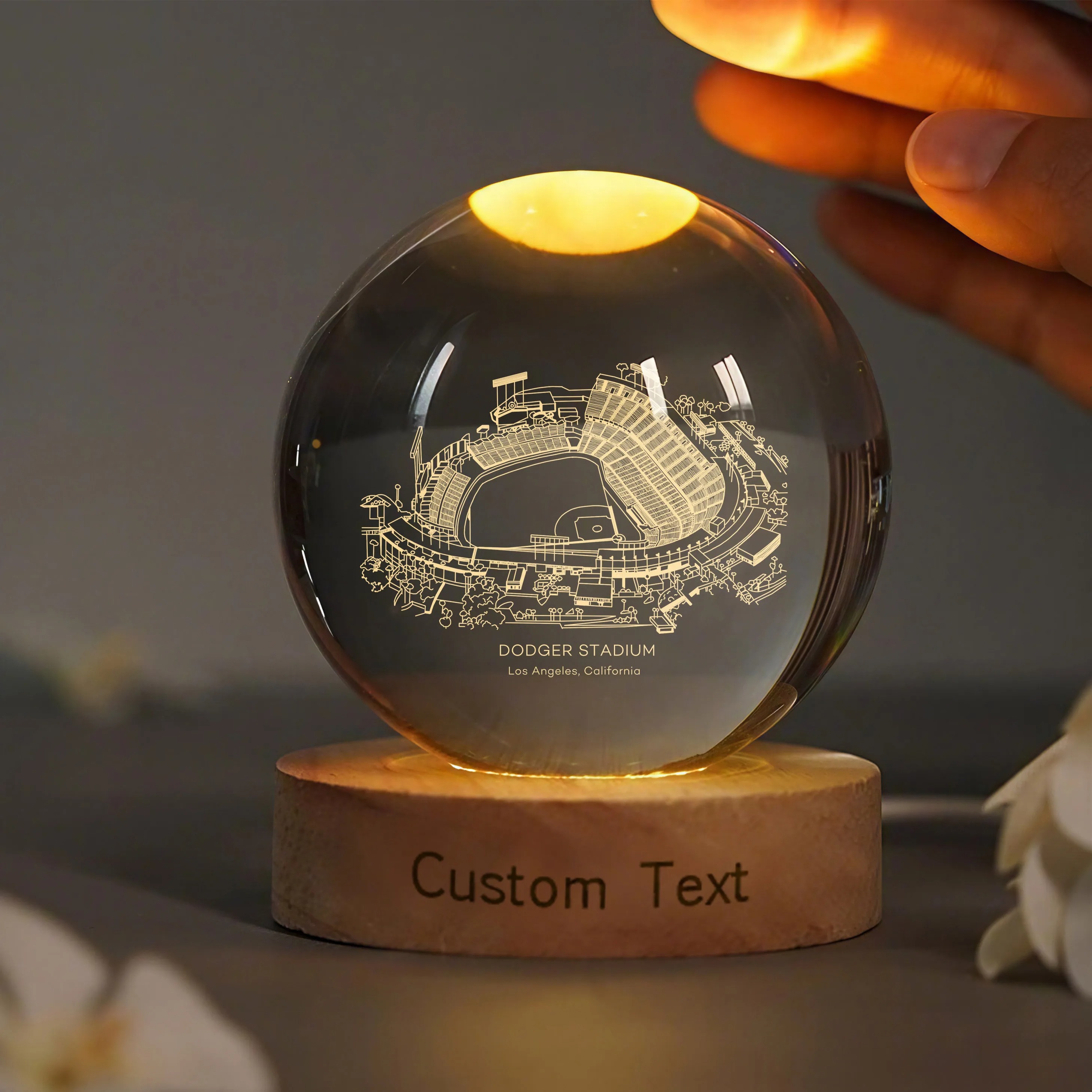 Dodger Stadium 3D Spherical Crystal Ball Lamp
