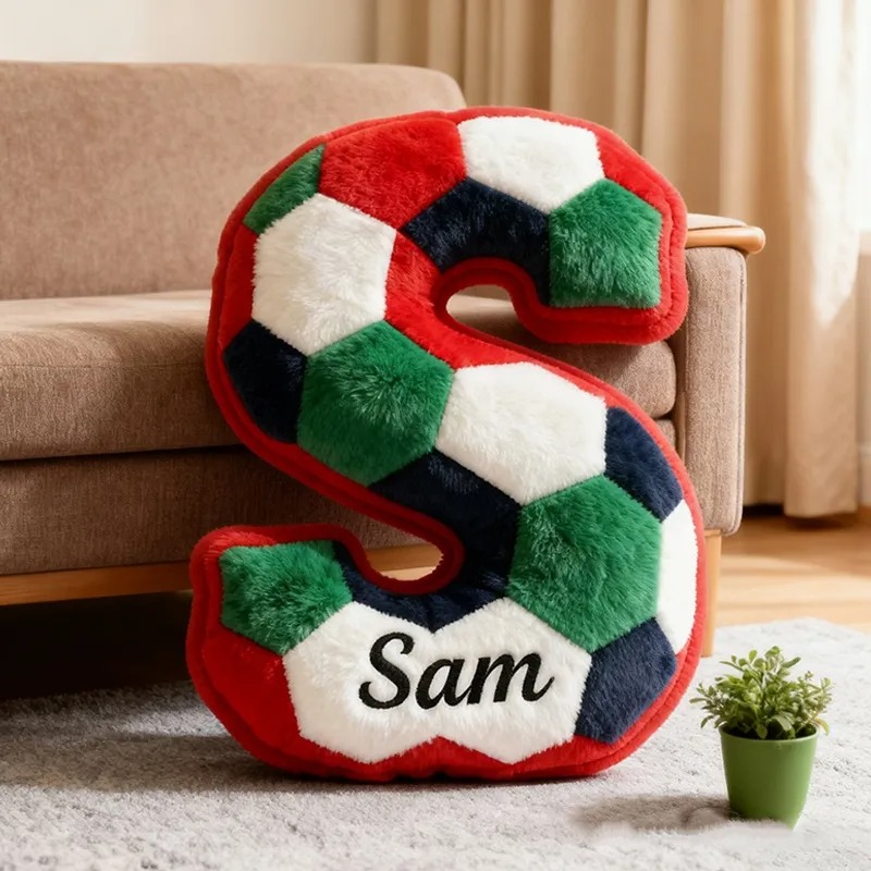Custom 2026 World Cup Soccer Letter Pillow With Custom Name For Soccer Fans