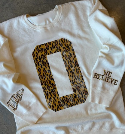 Custom #1 Fan Leopard Sweatshirt