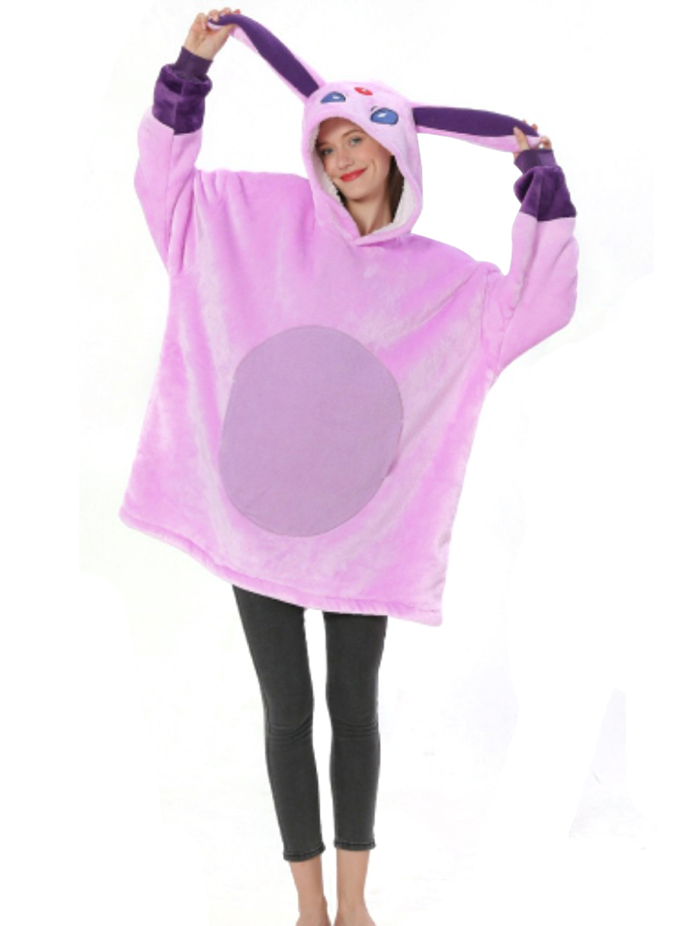 Pokémon Sylveon Keep Warm Costume Cartoon Hoodie Lazy TV Blanket