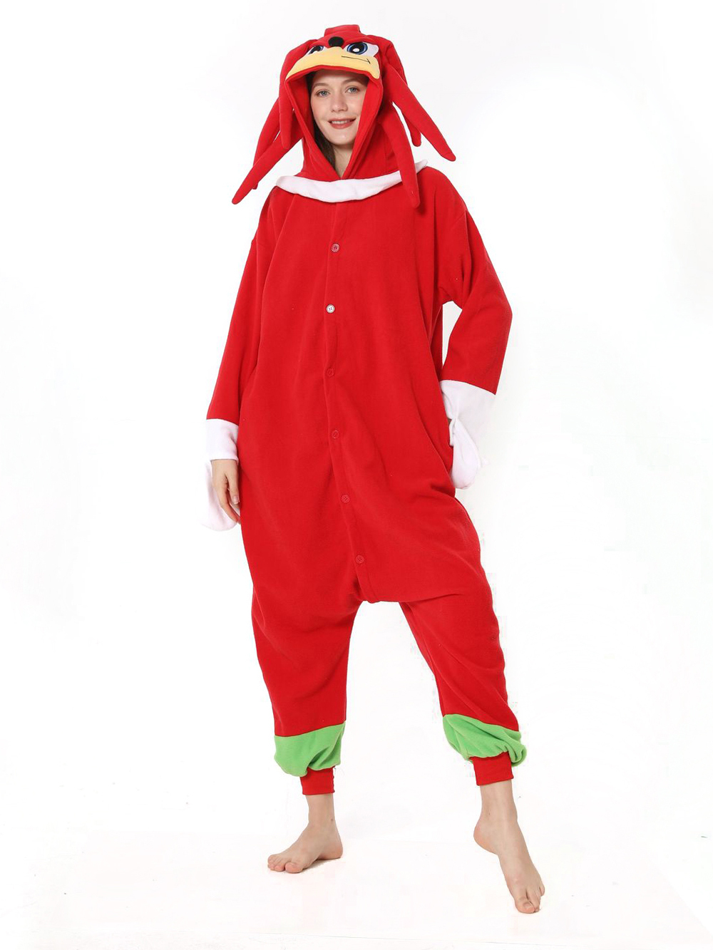 Knuckles the Echidna Sonic the Hedgehog kigurumi onesies anime pajamas Costume