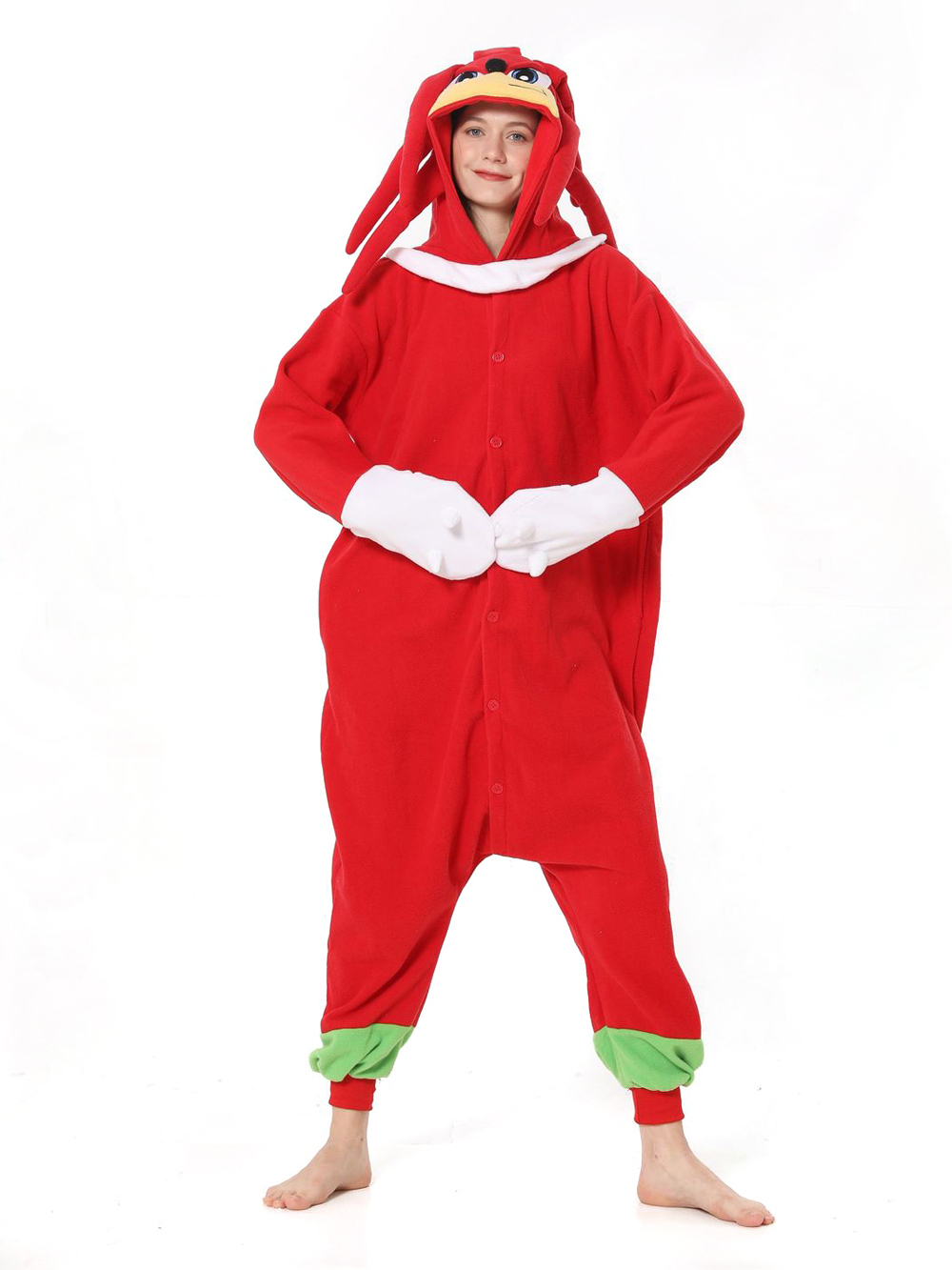 Knuckles the Echidna Sonic the Hedgehog kigurumi onesies anime pajamas Costume
