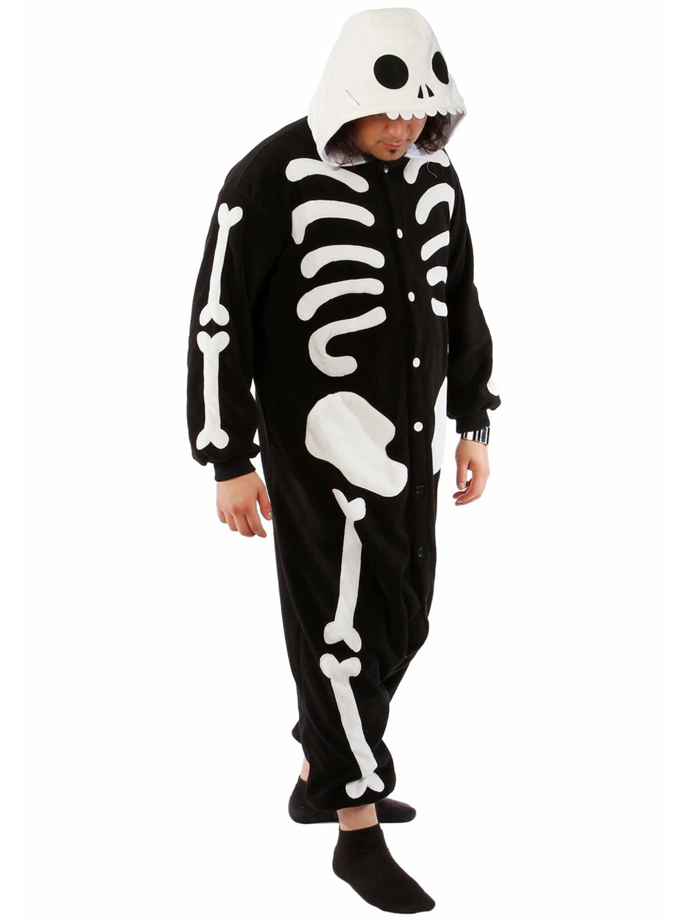 Skeleton Kigurumi onesie pajamas Costume for Adults