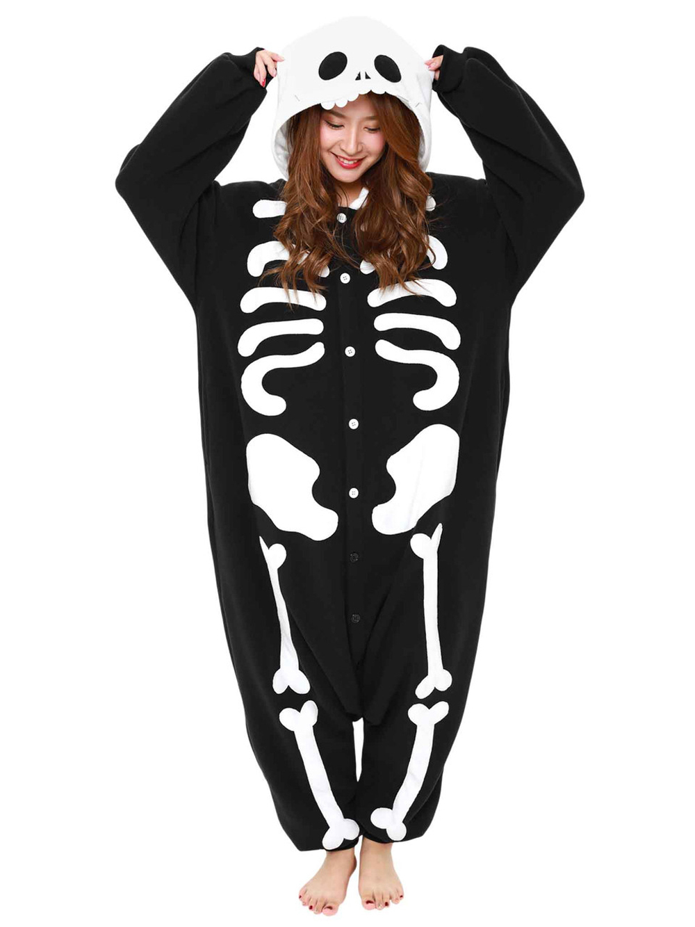 Skeleton Kigurumi onesie pajamas Costume for Adults