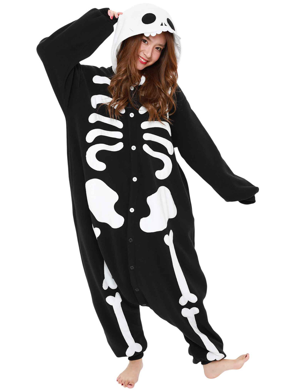 Skeleton Kigurumi onesie pajamas Costume for Adults