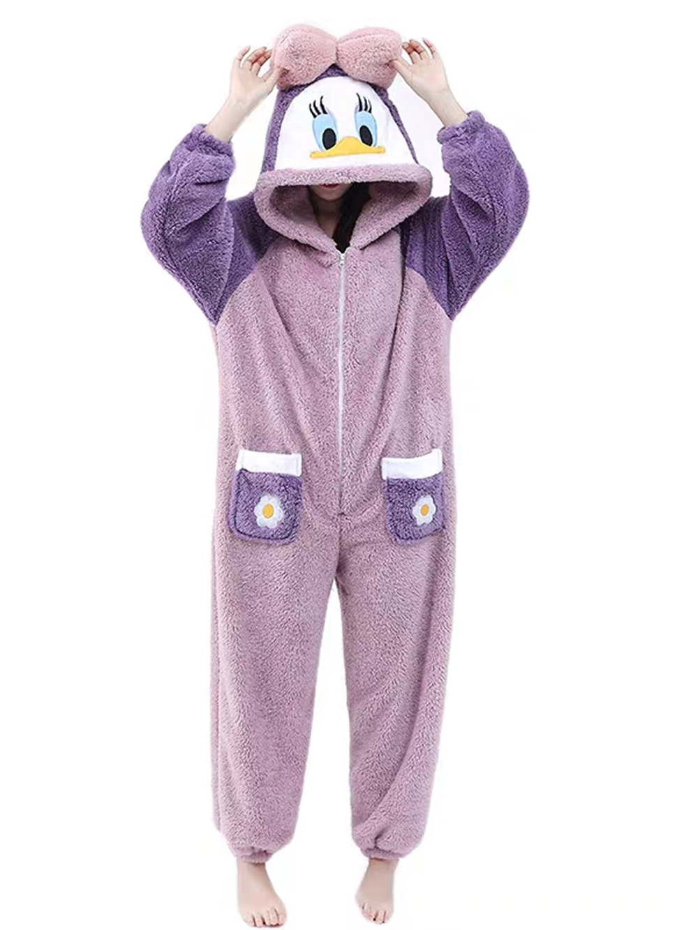 Purple Donald Duck Kigurumi Onesie Pajamas for Adult