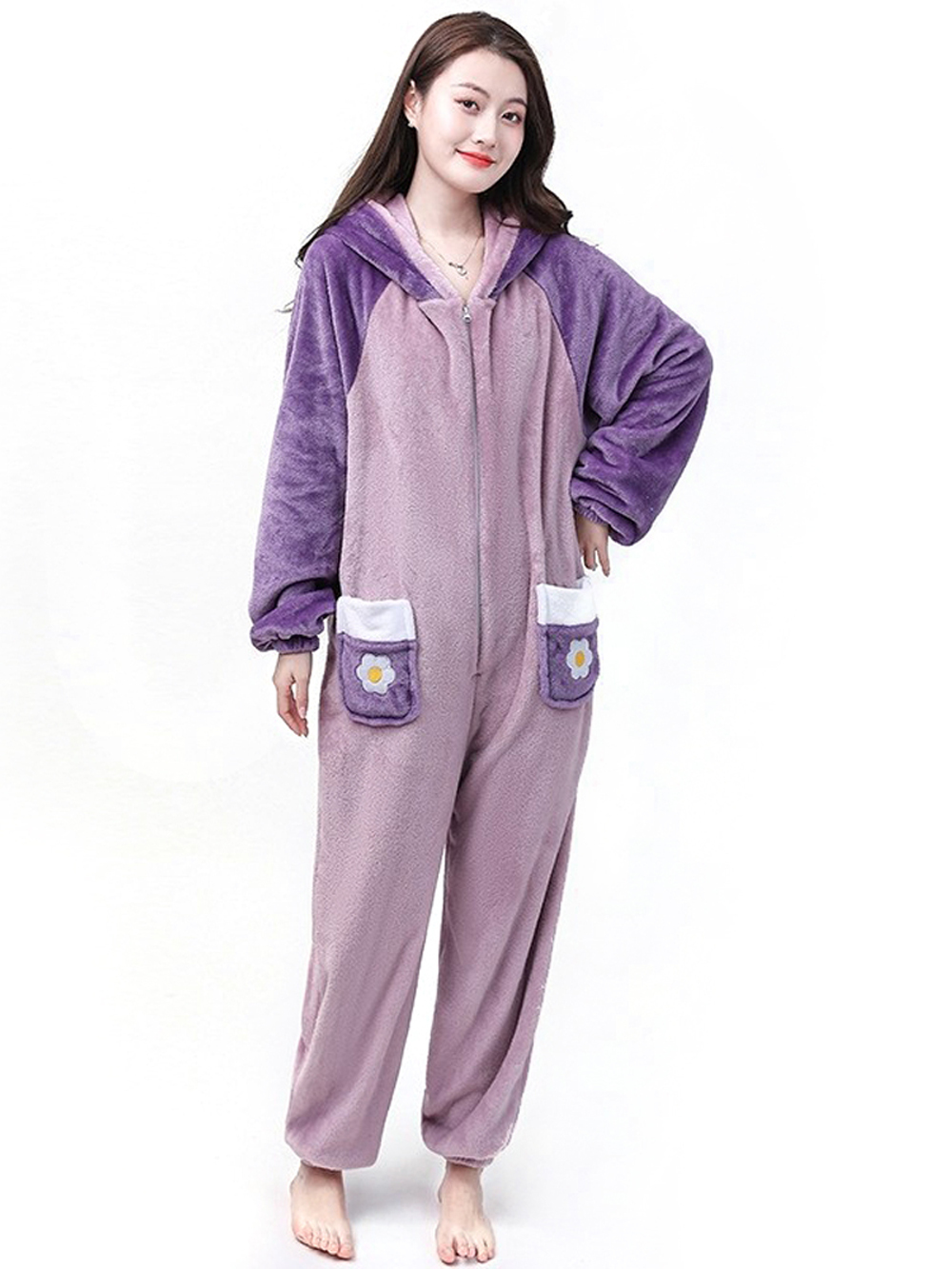 Purple Donald Duck Kigurumi Onesie Pajamas for Adult