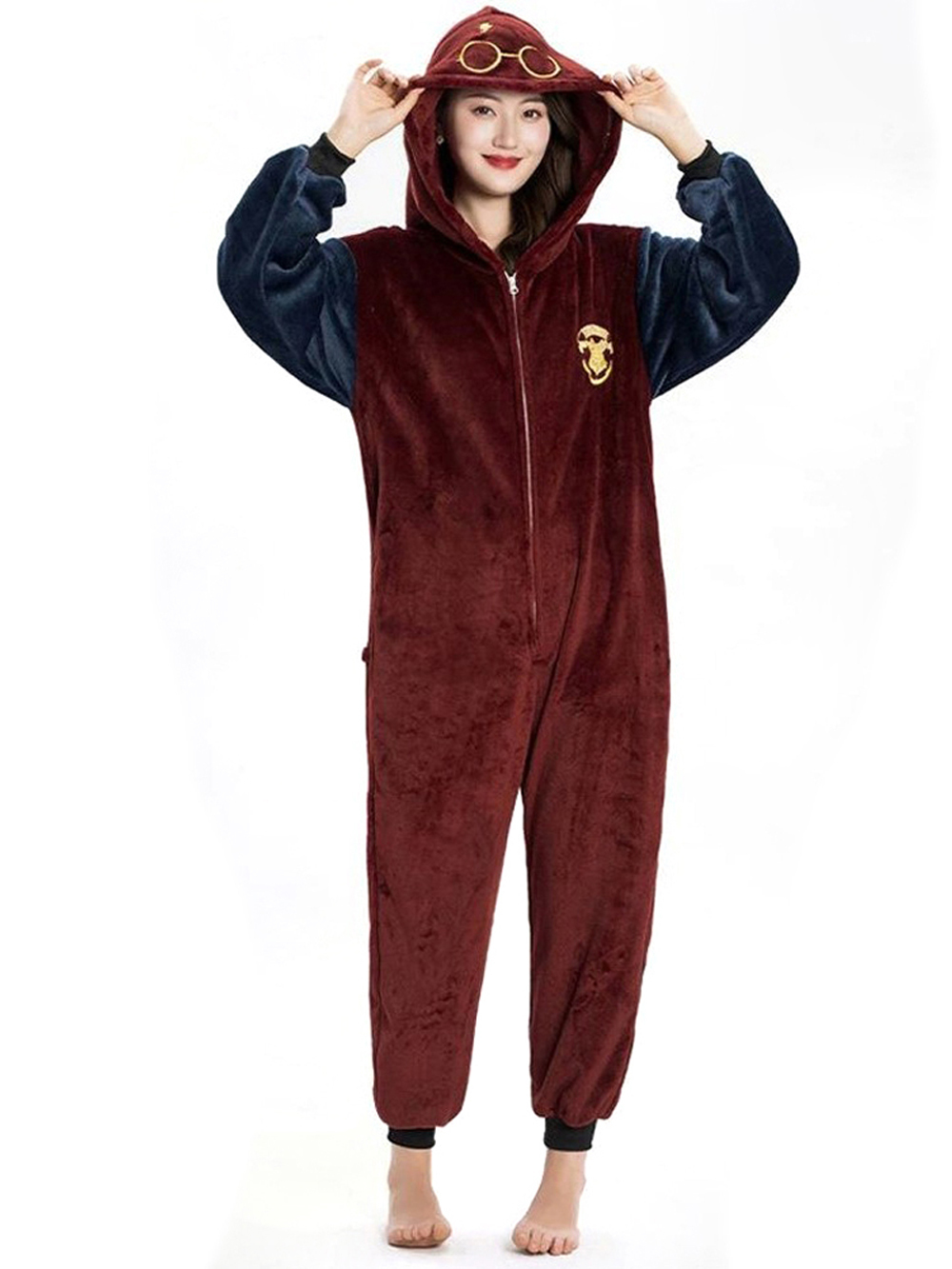 Brown Harry Potter Kigurumi Onesie Pajamas for Adult