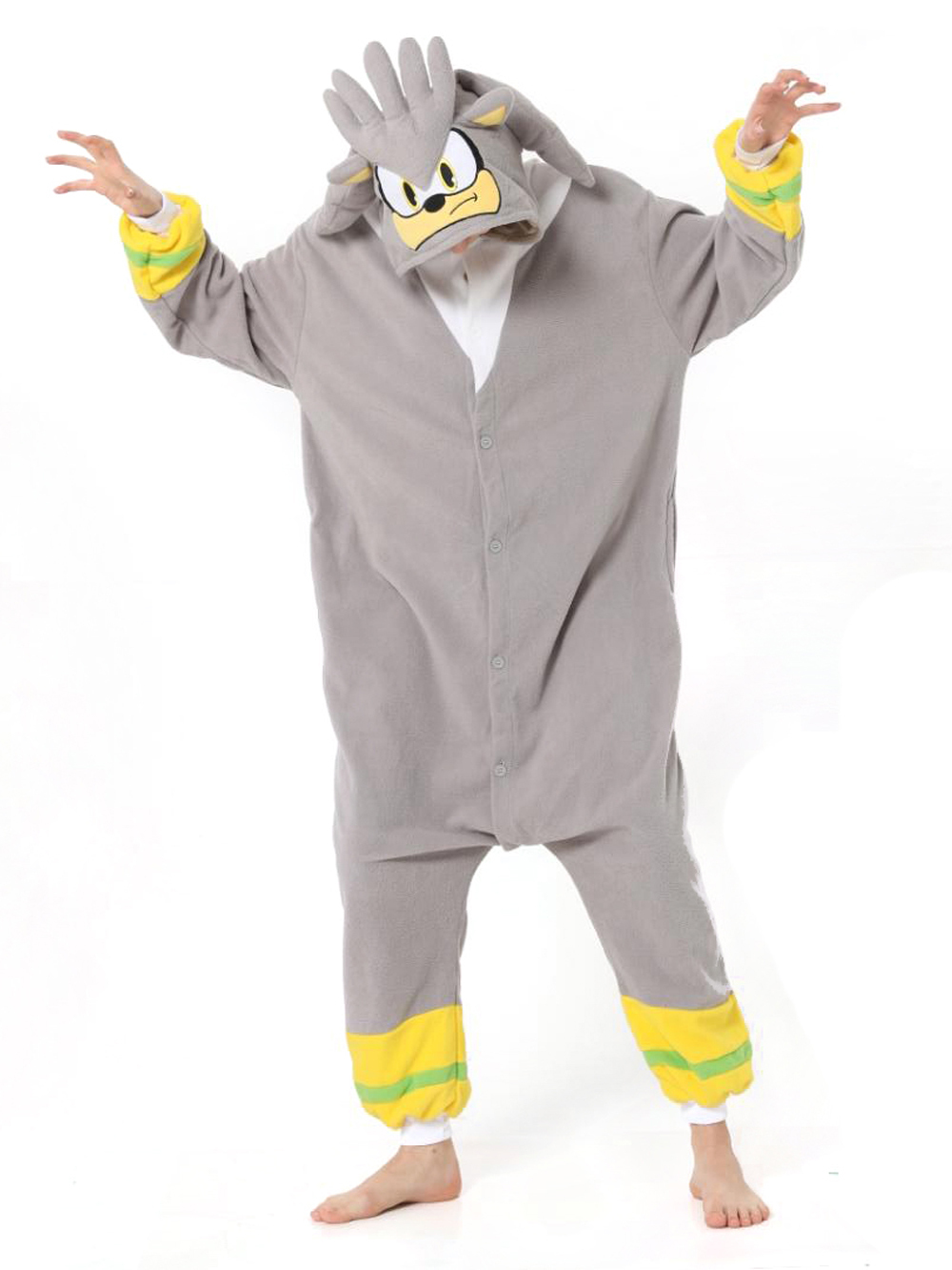 Silver the Hedgehog kigurumi onesies anime pajamas Costume