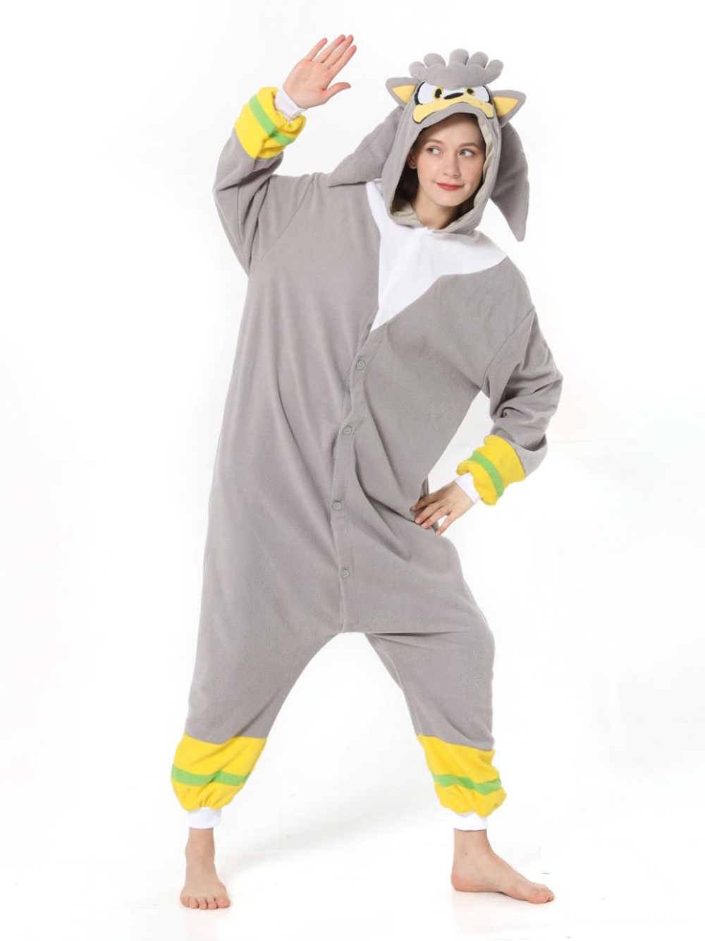 Silver the Hedgehog kigurumi onesies anime pajamas Costume