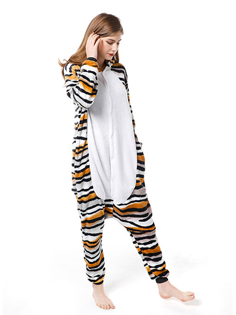 Adult New Tiger cat Kigurumi Onesies Pajamas Costume
