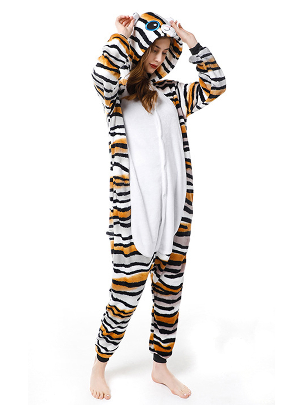 Adult New Tiger cat Kigurumi Onesies Pajamas Costume