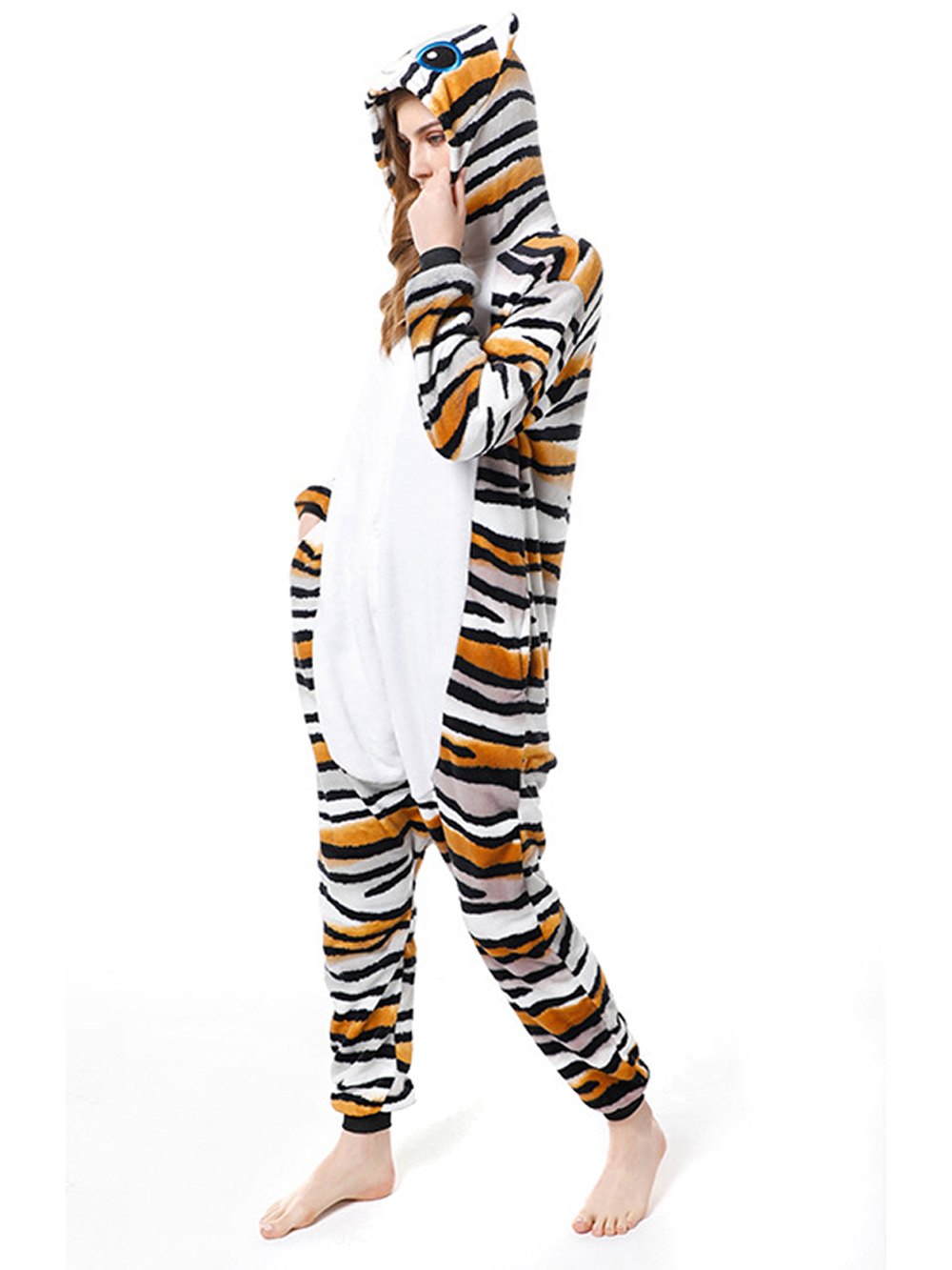 Adult New Tiger cat Kigurumi Onesies Pajamas Costume