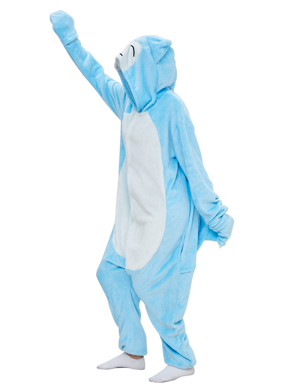 Pokemon Snorlax Kigurumi Pajamas Onesie Cartoon Anime Blue Flannel Jumpsuit Kigurumi Costumes