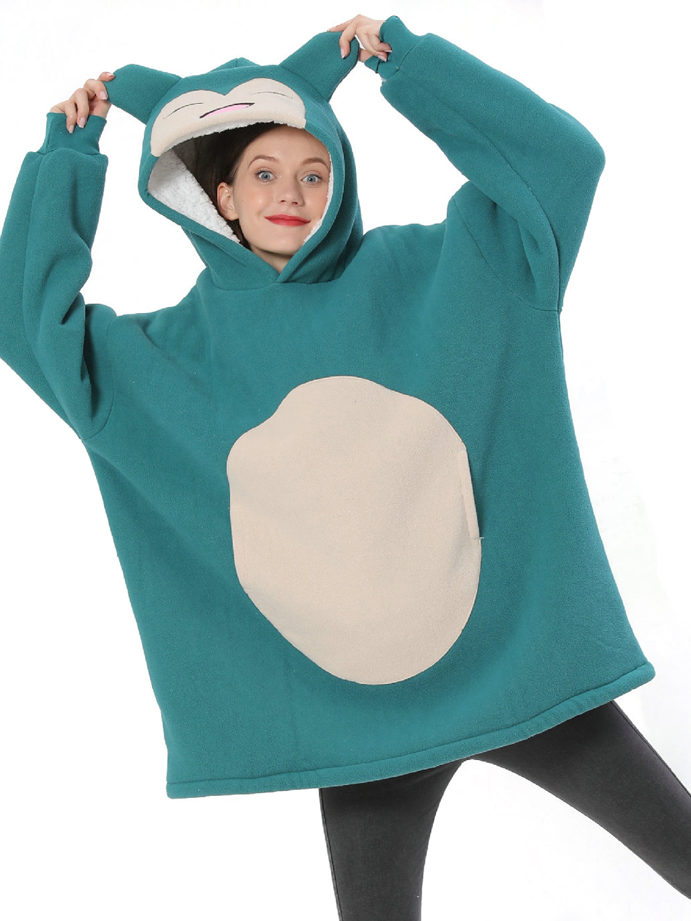Pokémon Snorlax Cartoon Keep Warm Hoodie Costume Lazy TV Blanket