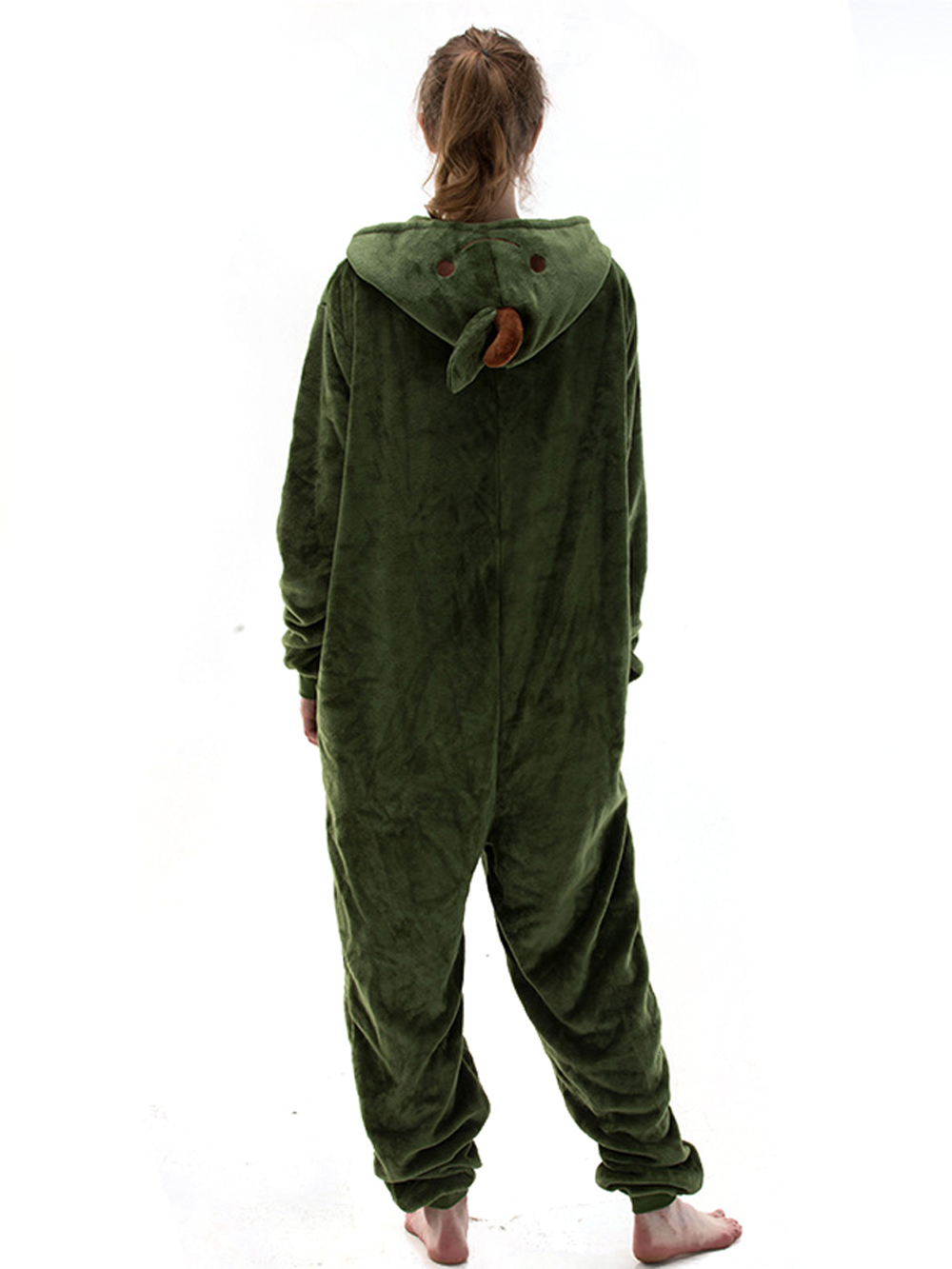 Avocado Fruit Cartoon Kigurumi Onesies Cozy Fleece Pajamas Costume for Adults