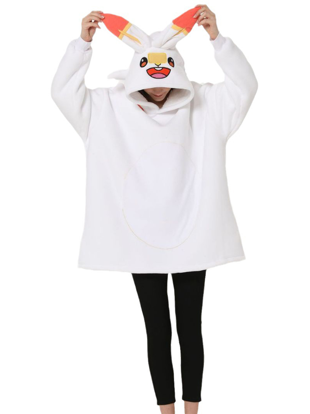 White Flame Rabbit Animal Keep Warm Costume Cozy Cartoon Lazy TV Blanket