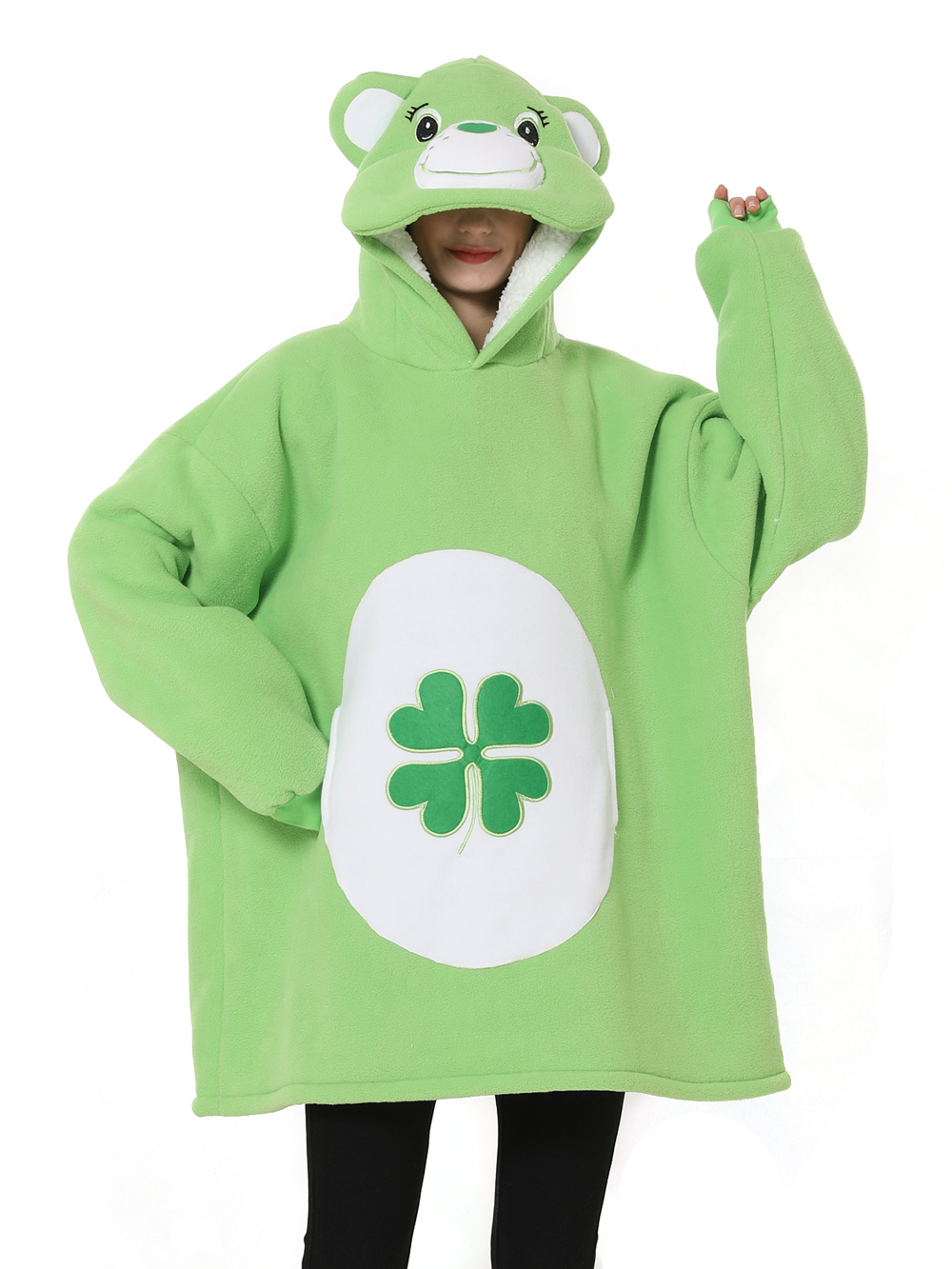 Green Bear Animal Keep Warm Costume Cozy Cartoon Lazy TV Blanket