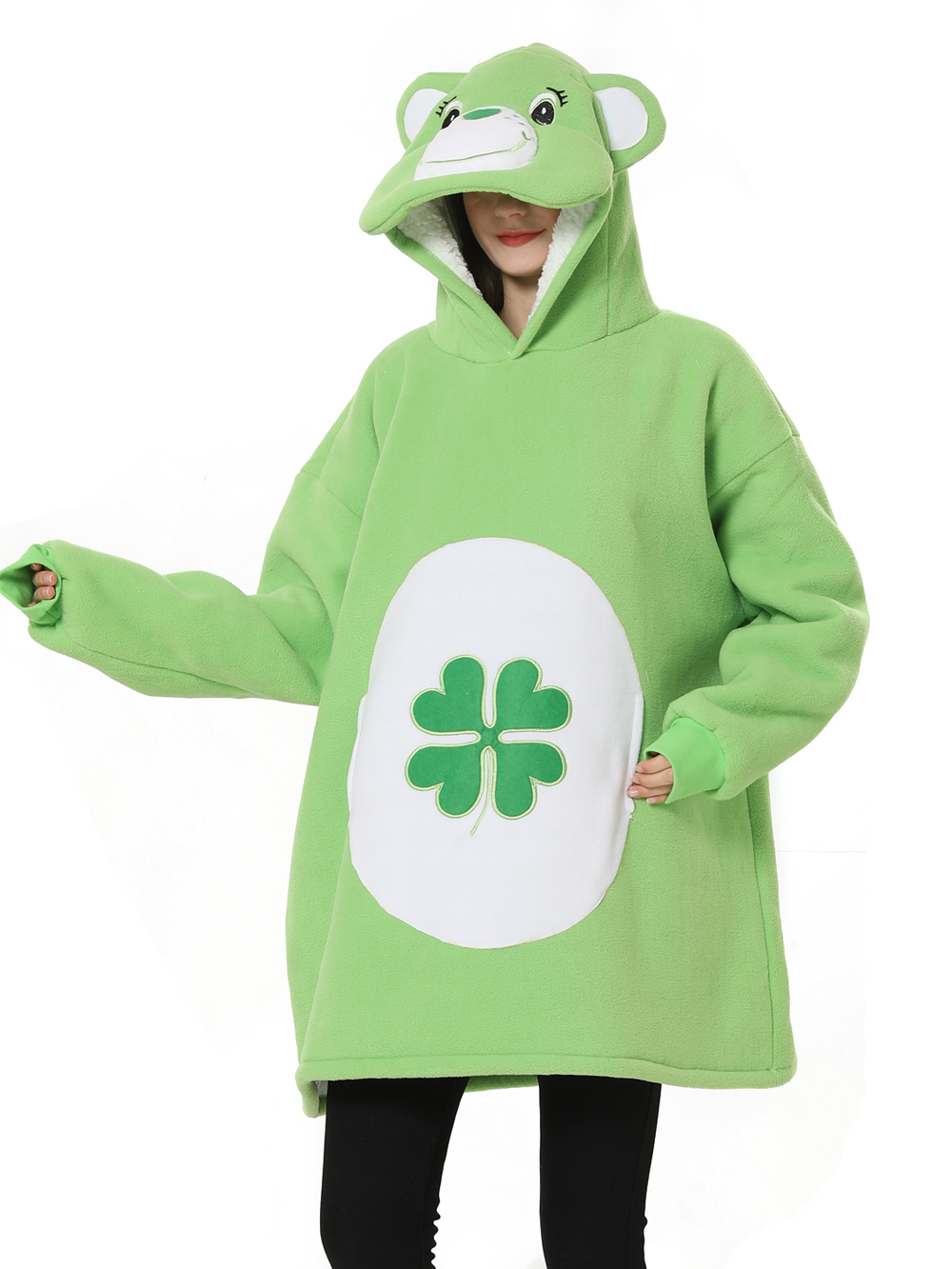Green Bear Animal Keep Warm Costume Cozy Cartoon Lazy TV Blanket