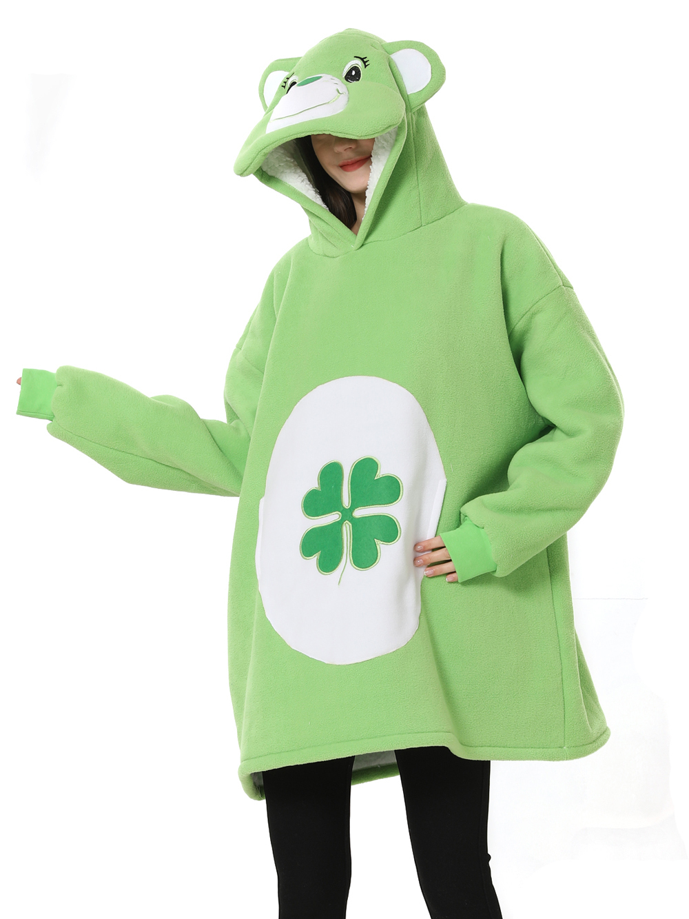 Green Bear Animal Keep Warm Costume Cozy Cartoon Lazy TV Blanket