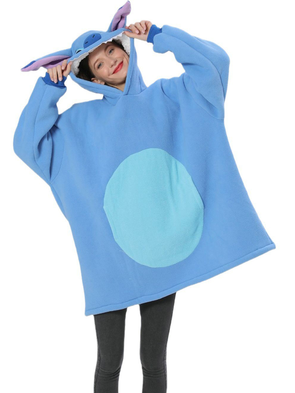 Lilo Stitch Blue Stitch Keep Warm Cosplay Costume Cozy Cartoon Lazy TV Blanket