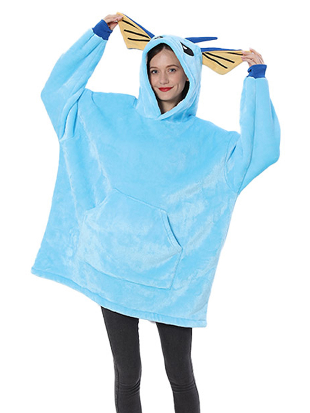 Pokémon Vaporeon Hoodie Wearable Costume Keep Warm Cozy Lazy TV Blanket