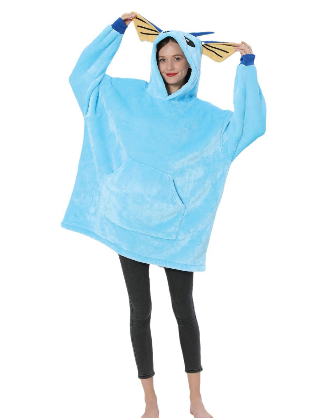 Pokémon Vaporeon Hoodie Wearable Costume Keep Warm Cozy Lazy TV Blanket
