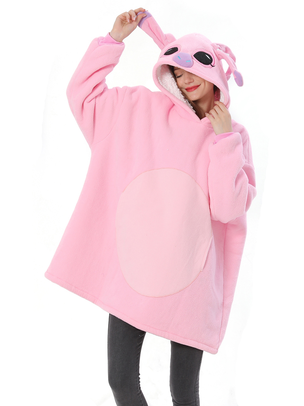 Lilo Stitch Pink Stitch Keep Warm Cosplay Costume Cozy Cartoon Lazy TV Blanket