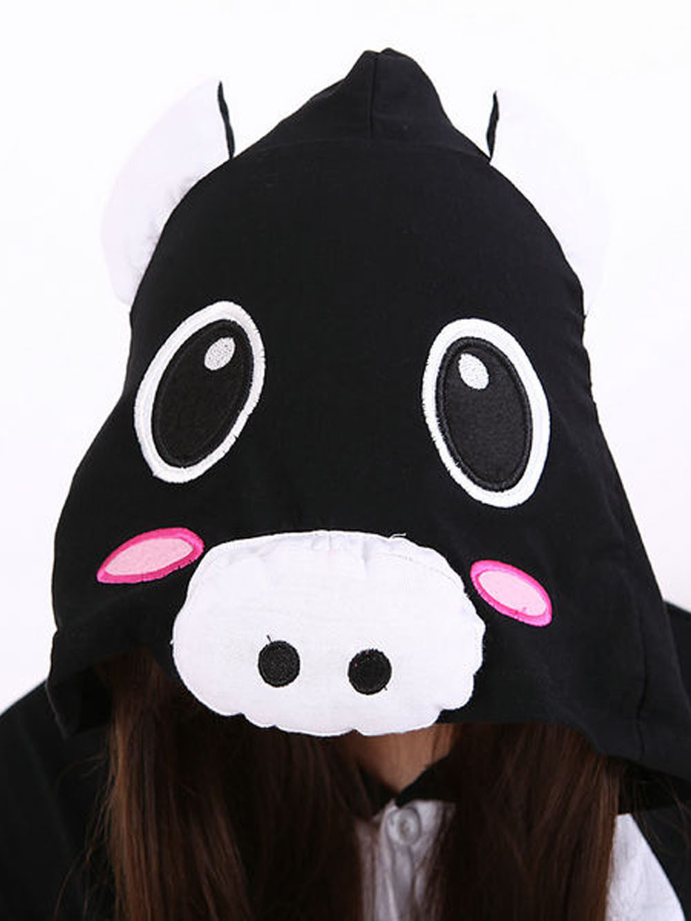 Black Pig Pajamas Animal Onesie Hoodie Kigurumi Short Sleeve