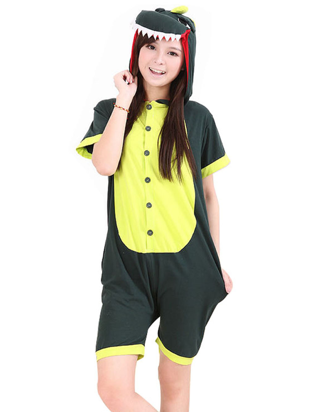 Shop Sale Cheap Green Dinosaur Pajamas Animal Onesie Costume Kigurumi Adult-NKCOS