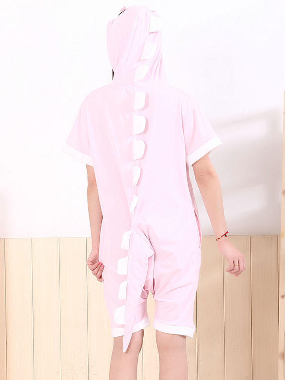 Pink Dinosaur Pajamas Animal Onesie Kigurumi Short Sleeve