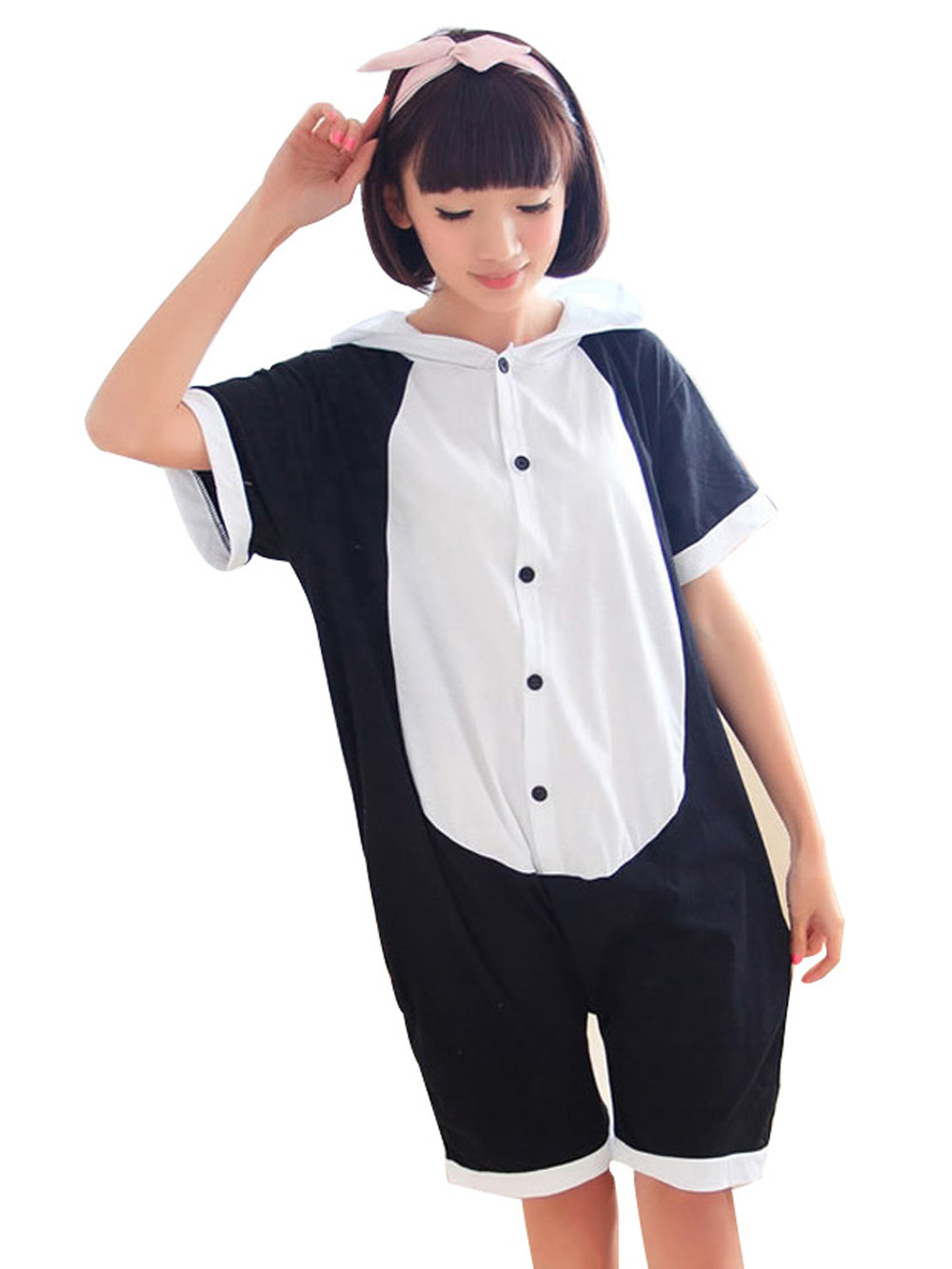 Shop Sale Cheap Blink Panda Pajamas Animal Onesie Hoodie Kigurumi Short Sleeve-NKCOS