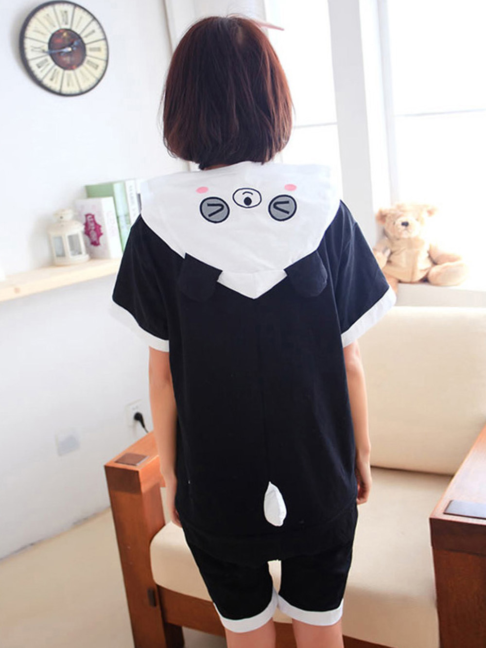 Blink Panda Pajamas Animal Onesie Hoodie Kigurumi Short Sleeve
