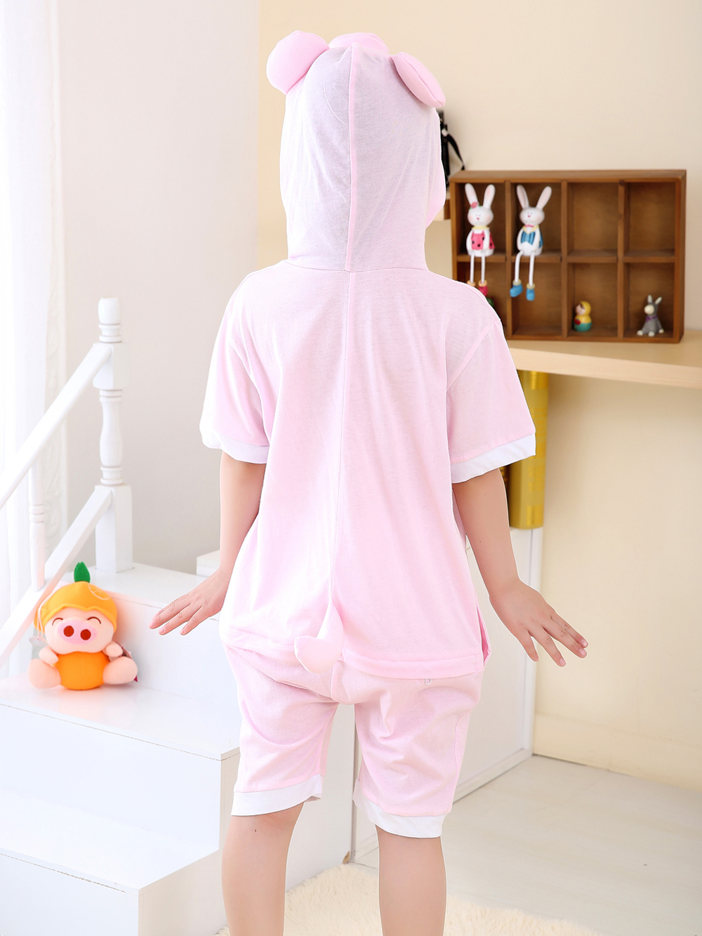 Pink Pig kigurumi kids Animal Onesies Summer Pajamas Costume