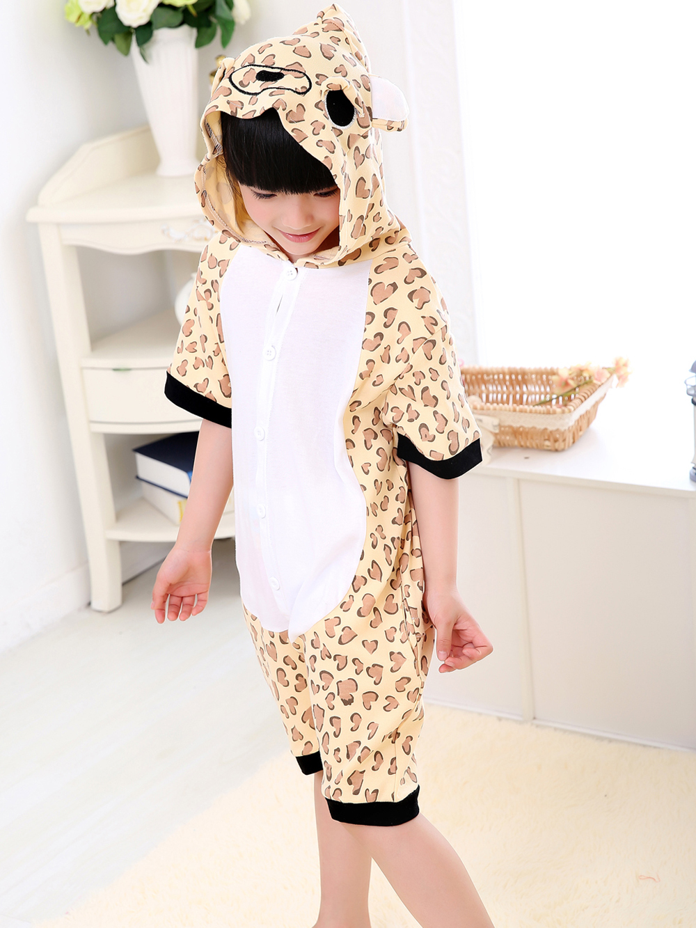 Leopard Print bear kids Animal Onesies Pajamas Costume