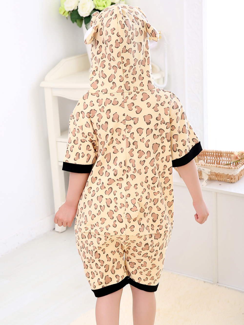 Leopard Print bear kids Animal Onesies Pajamas Costume