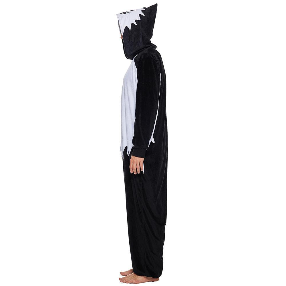 Adult White Haunt Fluffy Ghost Hooded Pajamas Halloween Horror Costume Scream