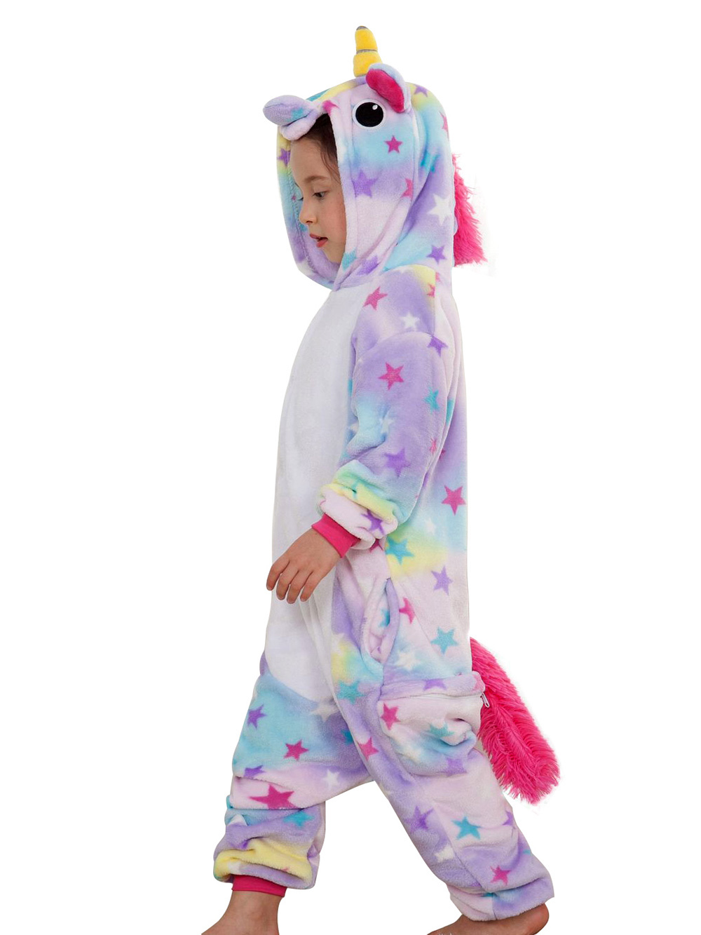 Kids Dreaming Star Print Unicorn Kigurumi Onesies Pajamas
