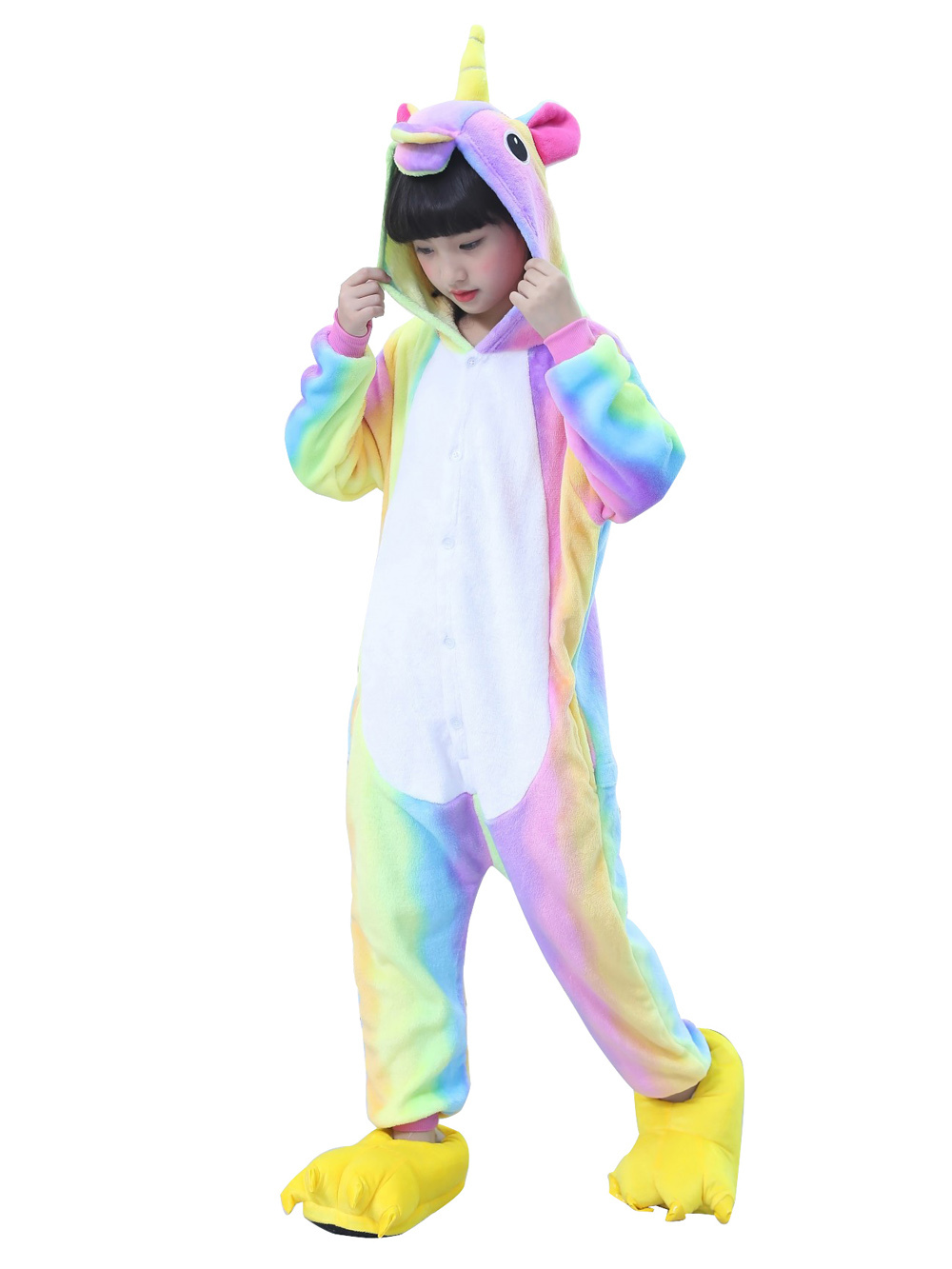 Shop Sale Cheap Children Colorful Rainbow Unicorn Kigurumi Onesies Pajamas-NKCOS