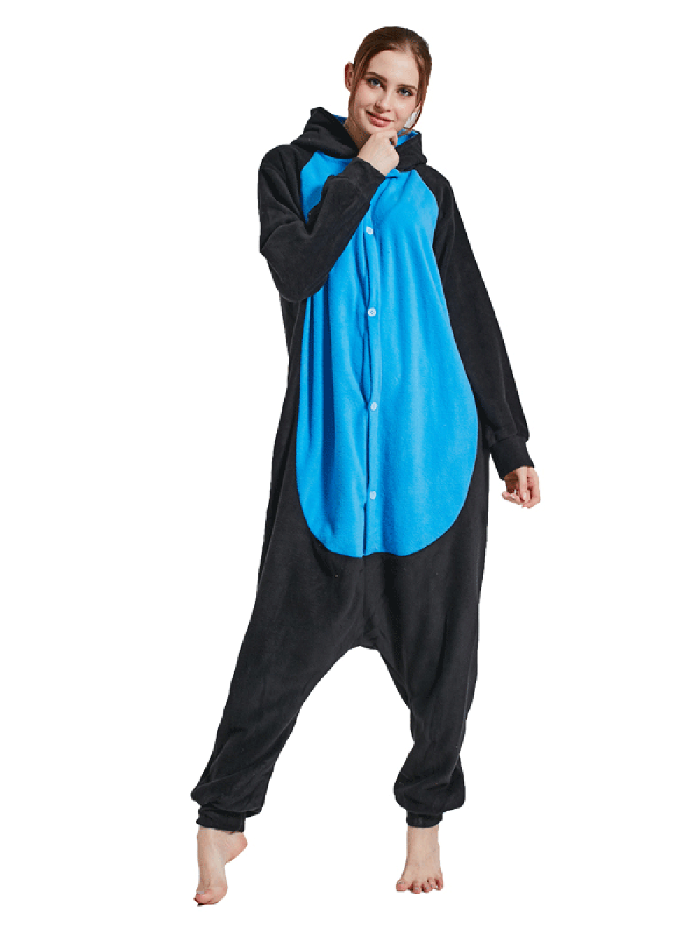 Blue Cat Squirrel Kigurumi Animal Onesies Pajamas For Adult-PajamasFun
