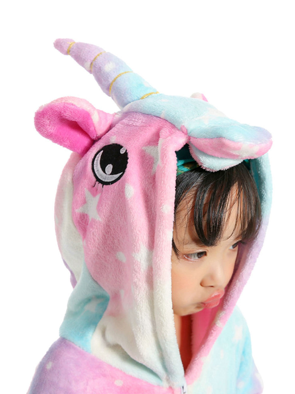 Kids Animal Pink Unicorn Kigurumi Onesies Pajamas costume