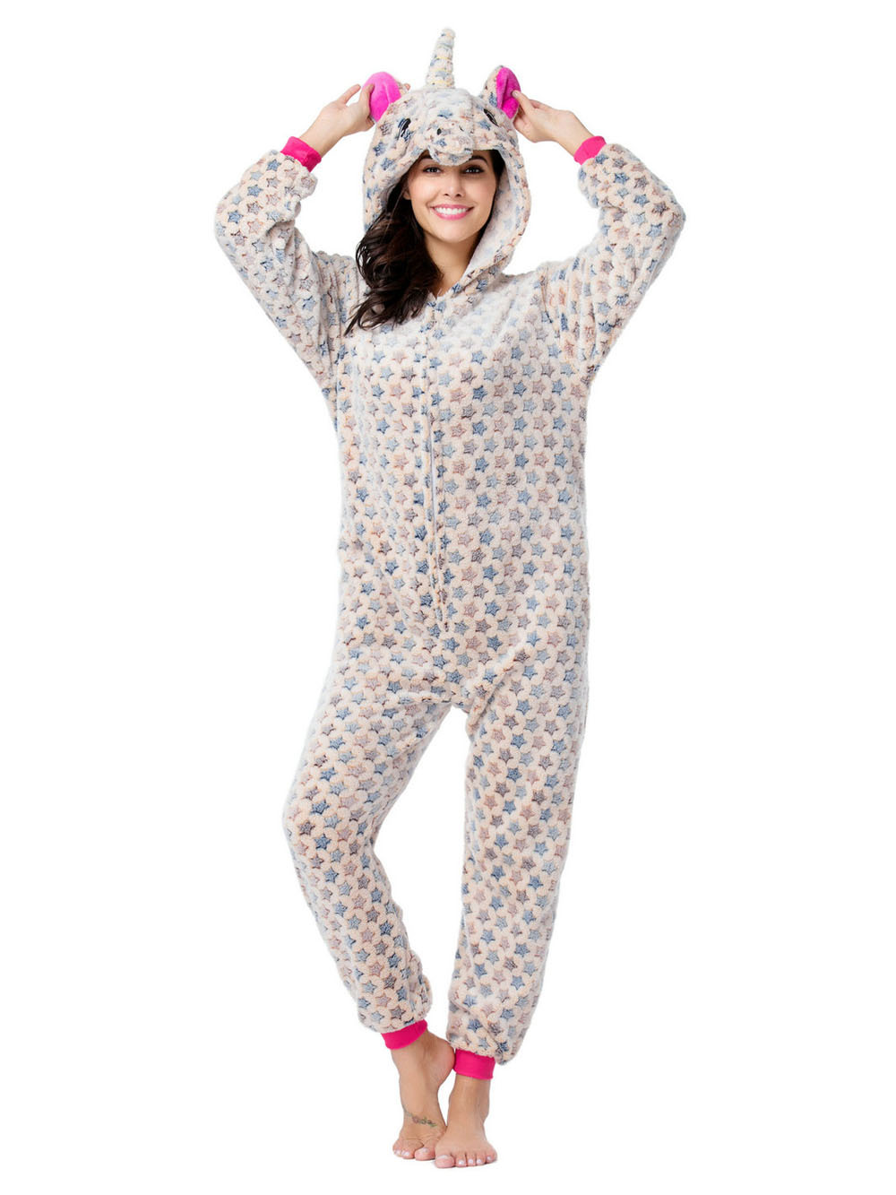 Warm Adult Unicorn Pajamas Animal Kigurumi Costume Cosplay Onesies-PajamasFun